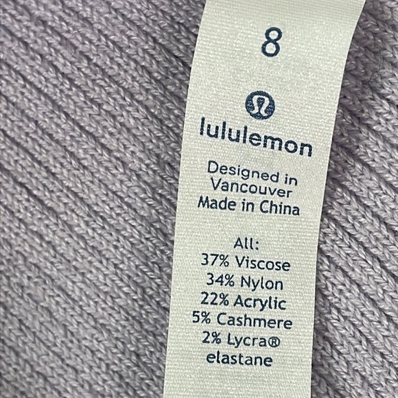 NWT Lululemon Wrap It Back Sweater Cashmere Blend Reversible Lavender Purple 8 - Picture 10 of 12